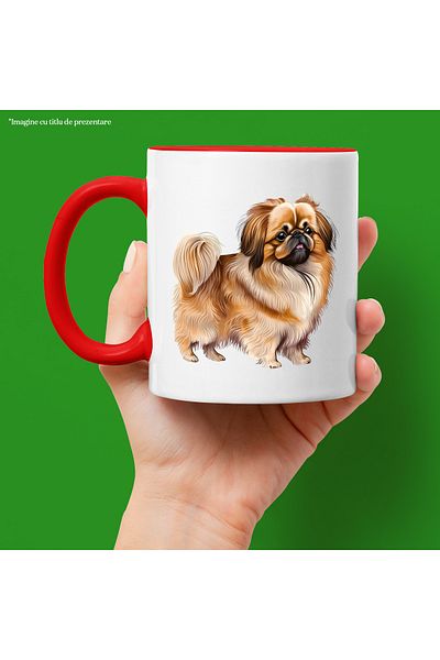StoryGift Romania Mug with a furry puppy | small size | illustration | cheerful | for lovers, With,STG