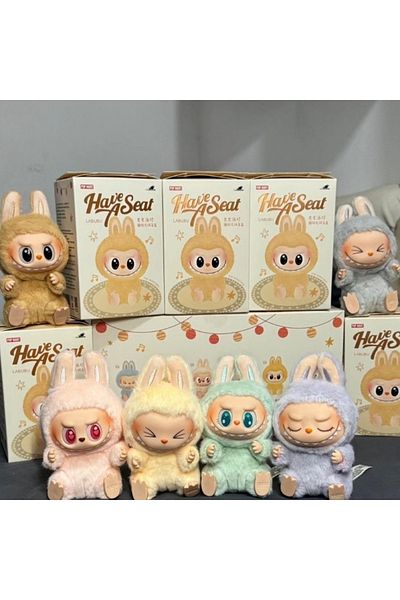 Choice 6pcs New Pop Mart Macaron 2nd Generation Labu Sitting Party Vinyl Plush Blind Box Pendant End Box Ba