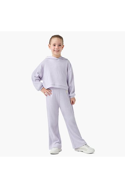 Juniors Ribbed Hooded Sweatshirt and Elasticated Pants Set