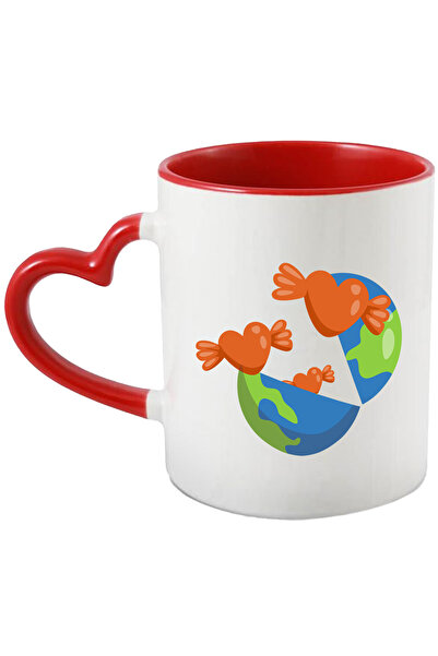 StoryGift Romania Cana Cu Planeta, Glob, Bomboane, Inima, Multicolor 330 Ml, ...