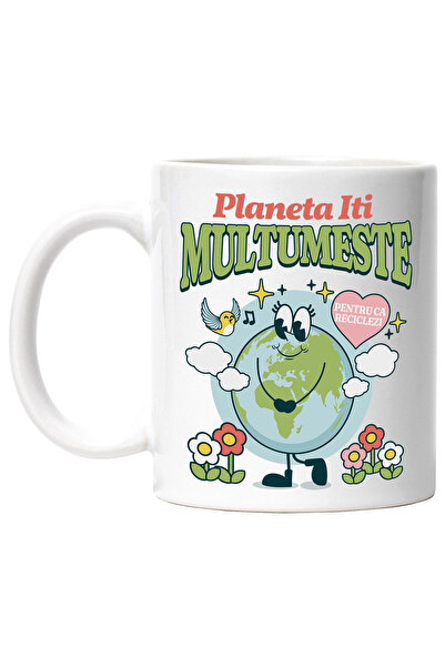 StoryGift Romania Cana Cu Planeta Pamant Vesela Cu Gene Lungi Text Planeta It...