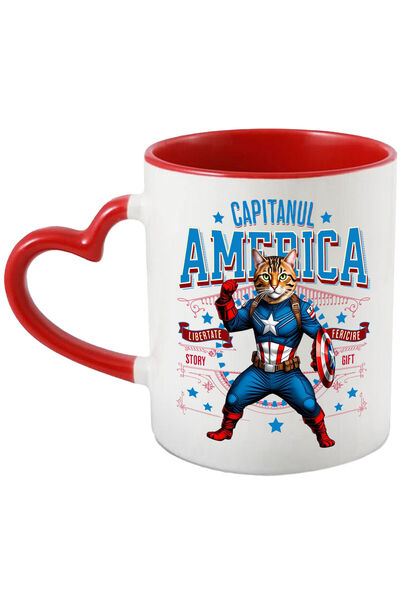 StoryGift Romania Cana Cu Bengal Pisica In Costum De Capitan America Cu Peler...