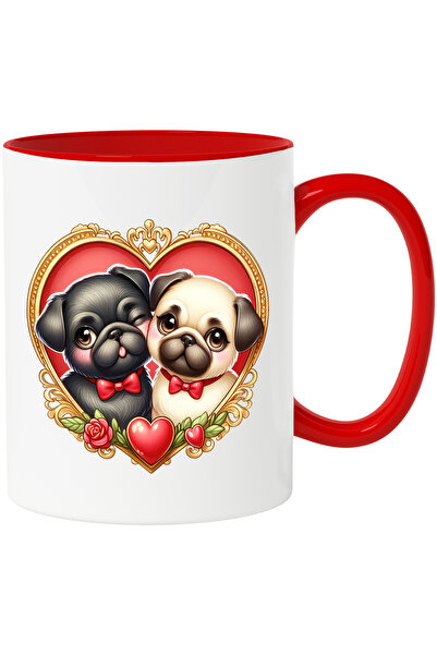 StoryGift Romania Cana Cu O Catelusa Si Un Catel | Ilustratie | Pug | Cadru I...