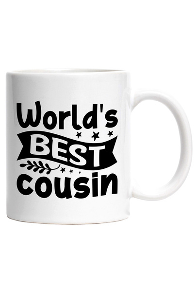 StoryGift Romania Cana Pentru Cea Mai Buna Verisoara Din Lume - Ruda Ajutor Cu Maner Alb, Cu Maner Alb Stg