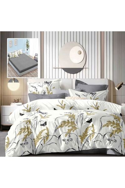 Pucioasa Finet bed linen with elastic, duvet cover 200x220cm, 6 pieces, gold spikes