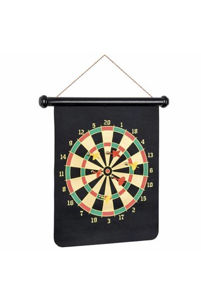 PUFO 2-in-1 magnetic dart board for children and adults, with 4 darts included