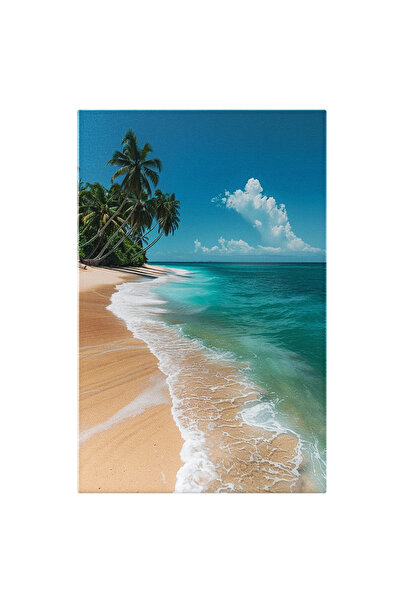 StoryGift Romania Tablou Canvas: Liniștea Insulei Pustie Valori La Malul Mări...