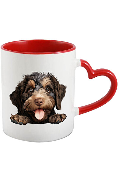 StoryGift Romania Cana Cu Un Catel Foarte Blanos | Ilustratie | Fericit | Limba Scoasa | Labute | , Cu Maner Inim Stg