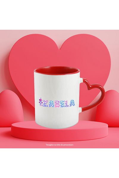 StoryGift Romania Mug With Name Izabela, Unicorn, Princess, Fairytale, Cute, 330ml, Ceramic with, With, STG.