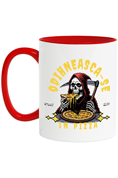 StoryGift Romania Cana Moartea Cu Coasa Mancand Text Odihneasca-se In Pizza, ...