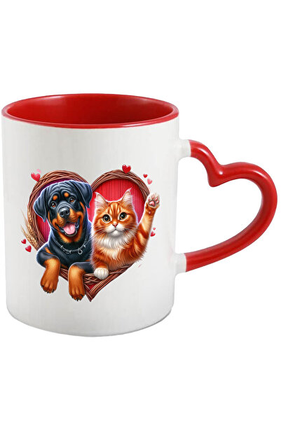 StoryGift Romania Cana Cu O Pisicuta Care Face Cu Mana Si Un Catel Rottweiler...