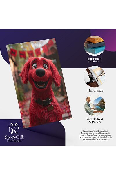 StoryGift Romania Canvas Painting 90 x 60CM The Surprise of the Red Dog Waiting for the Master Happiness Neco,STG