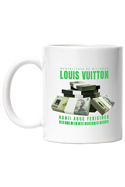 StoryGift Romania Cana _louis Vuitton_ - Banii Aduc Fericirea, 330ml, Ceramic...