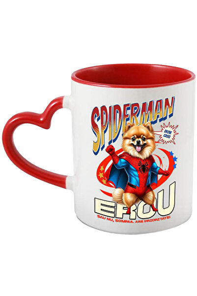 StoryGift Romania Cana Cu Pomeranian Pisica In Costum De Spiderman Cu Pelerin...