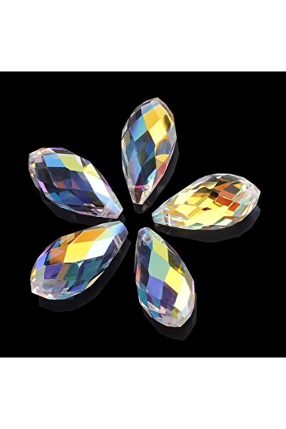 Choice 12x25mm 5pcs Shiny AB Crystal Pear Shape Pendant Glass Teardrop Loose ...