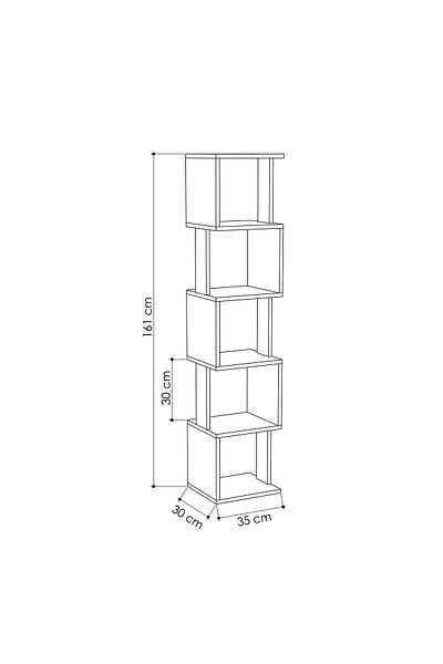 Mourah Home Piri Modern Bookcase Display Unit White