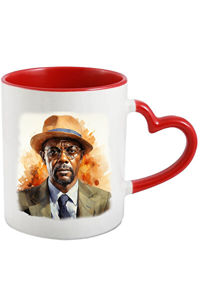 StoryGift Romania Cana Cu Samuel L. Jackson, Actor, Filme, Palarie, Ochelari, Multicolor 330 Ml, C, Cu Maner Inim Stg
