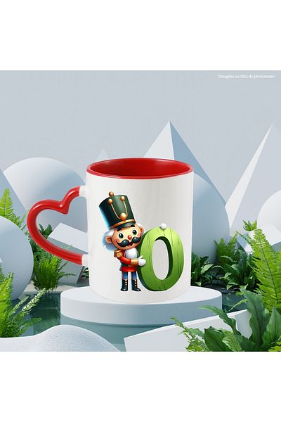 StoryGift Romania Mug with a nutcracker holding the letter "O" | illustration | alphabet | school, With ,STG.