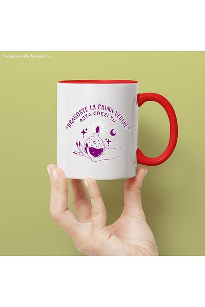 StoryGift Romania Magic Potion Mug in Hand with Funny Text Love At First Sight That's What You Think, With, STG