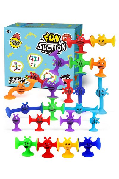 Choice 24pcs With Box Small Bees Suction Cup Toys Set,soft Building Blocks Pop Sucker,parent-child Interact