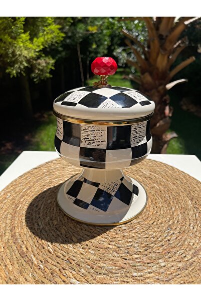 Paçi Dama Desenli Ayaklı Şekerlik