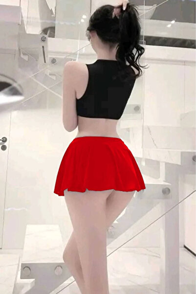 ENMADAM Stretch Fabric Ultra Mini Night Skirt