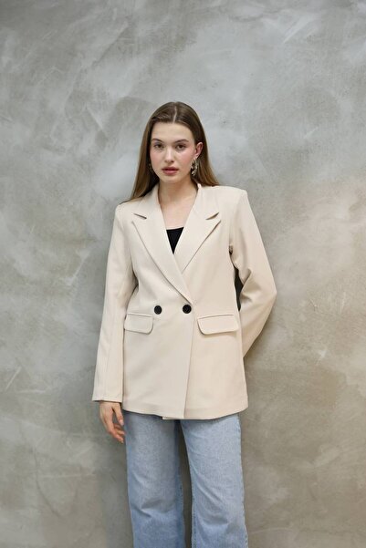 ZF BUTİK Women's Single Button Blazer Jacket