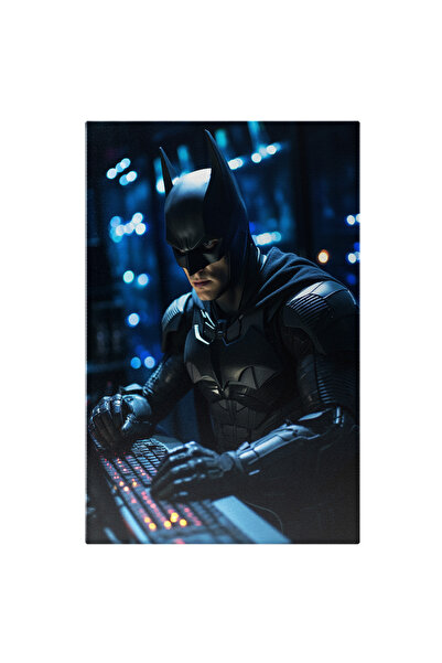 StoryGift Romania Tablou Canvas: Batman Lucrand Pe Calculator Concentrat Intr...