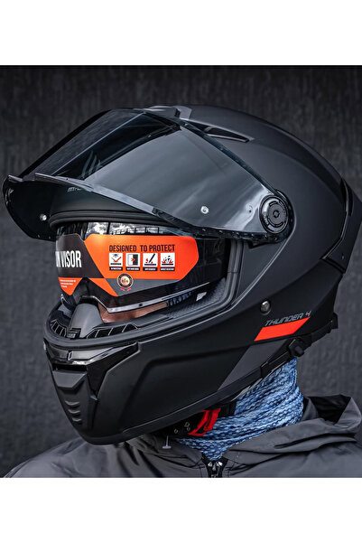 MT Helmets Thunder 4 Sv Solid kask (şeffaf vizörlü)