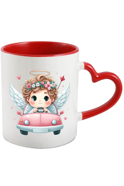 StoryGift Romania Cana Cu Un Bebelus Cu Aripi De Ingeras Care Conduce O Masin...