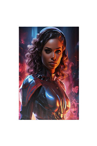 StoryGift Romania Tablou Canvas: Portret Fata Eroina In Costum Rosu Filme Sf ...