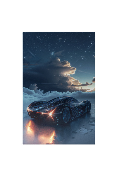 StoryGift Romania Tablou Canvas: Labirintul Cu Lumini De Pe Automobilul Revoluționar Nori De Fum În Ploaia De Ste