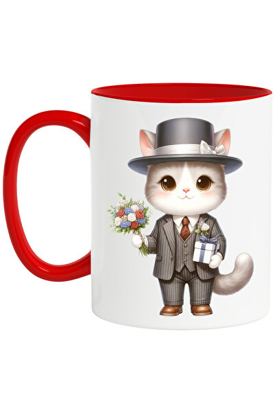 StoryGift Romania Cana Cu O Pisicuta La Costum, Ilustratie, Palarie, Cadou, B...