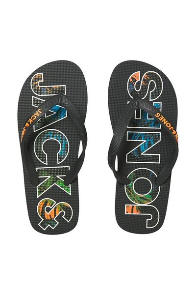 Jack & Jones Slapi JACK &JONES Logo Palm Print JNR - 12236507-Anthracite