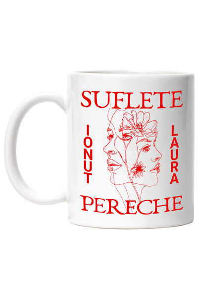 StoryGift Romania Cana cu Chip Uman Firaf Flori Text Suflete Pereche Laura Io...