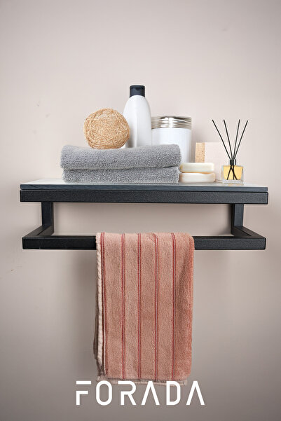 Forada Home & Style Metal Düzenleyici Havluluk Banyo Duvar Rafı