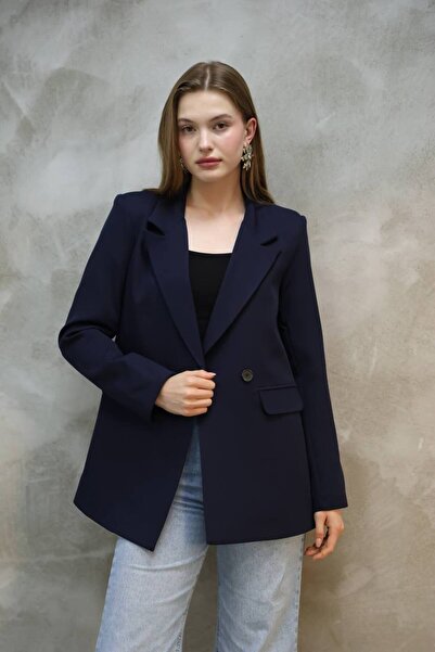 ZF BUTİK Women's Single Button Blazer Jacket