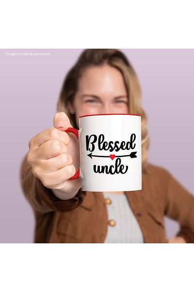 StoryGift Romania Heart mug for an uncle blessed with good grandchildren and good relatives with, With, STG.