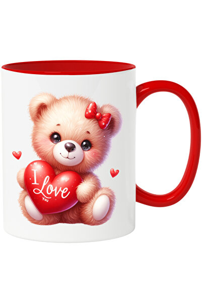 StoryGift Romania Cana Cu Un Ursulet Care Tine O Inima In Brate Cu Mesajul "i...