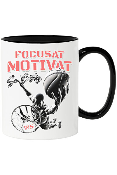 StoryGift Romania Cana Cu Barbat Jucator De Baschet Saritura Minge Cos Sport ...