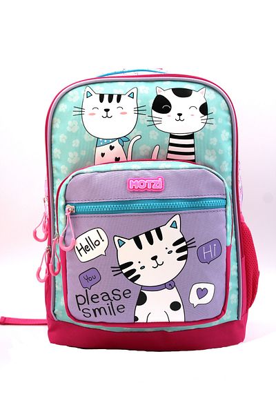 Motzi Pink Cat Four-Eyed Backpack