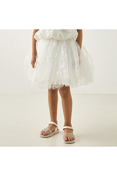 Juniors Solid Sleeveless Top and Textured Skirt Set