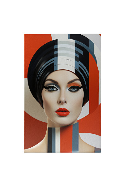 StoryGift Romania Tablou Canvas: Portret De Femeie Palida Cu Structuri Abstra...