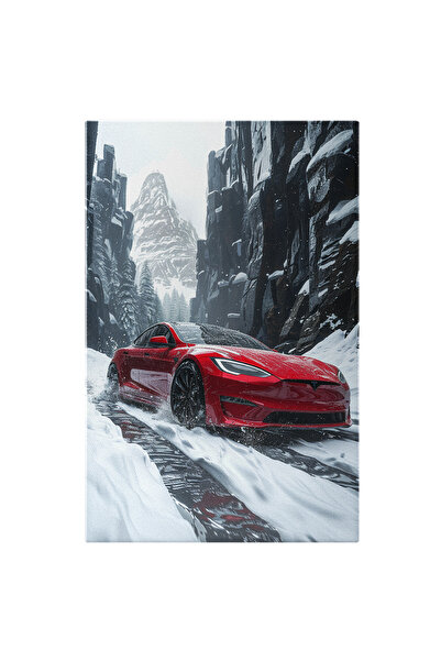 StoryGift Romania Tablou Canvas Stanci Inalte Si Un Drum Alunecos Cu Zapada P...