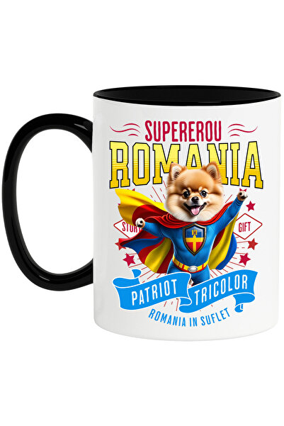 StoryGift Romania Cana Cu Pomeranian Caine In Costum De Capitan Romania Cu Pe...