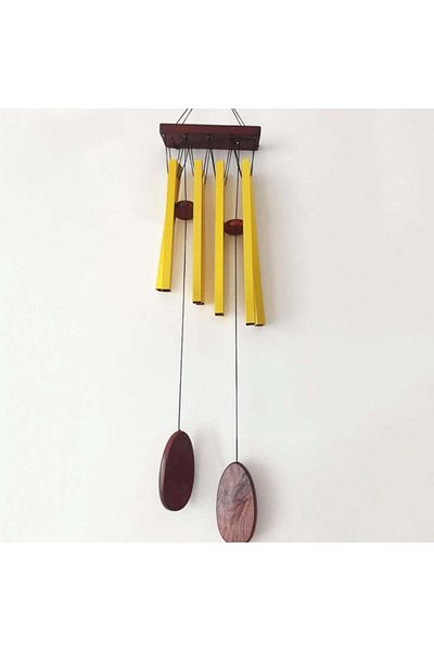 PUFO Clopoțel de vânt cu 8 tuburi sonore metalice aurii pentru casă sau grădină, model Feng-shui
