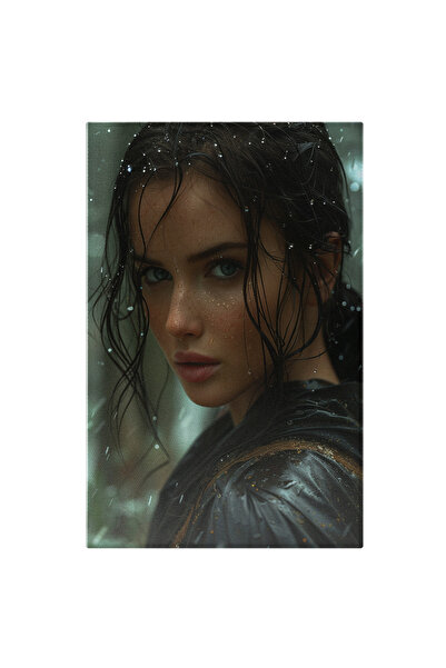 StoryGift Romania Tablou Canvas: Personaj Feminin Frumos În Costum Negru Și P...