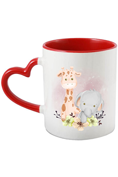 StoryGift Romania Cana Cu Girafa, Elefant, Flori, Frunze, Multicolor 330 Ml, ...