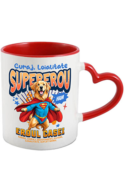 StoryGift Romania Cana Cu Golden Retriever Caine In Costum De Superman Cu Pel...
