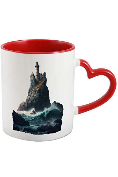 StoryGift Romania Cana Cu Far pe o Stanca cu Valuri, Marinar, Apa, Ocean, Bar...